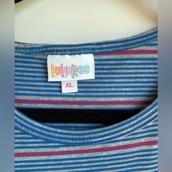 LuLaRoe Blue and Pink Maxi Dress - Picture 5 of 9